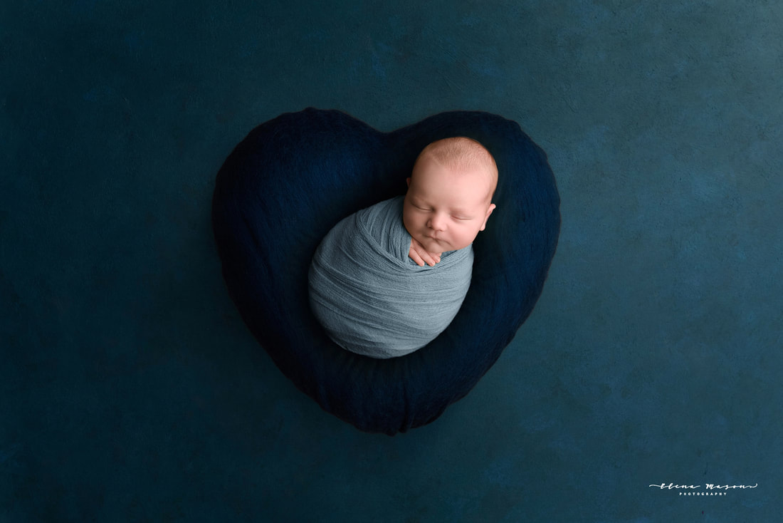 newborn baby in blue, newborn photo session Belfast